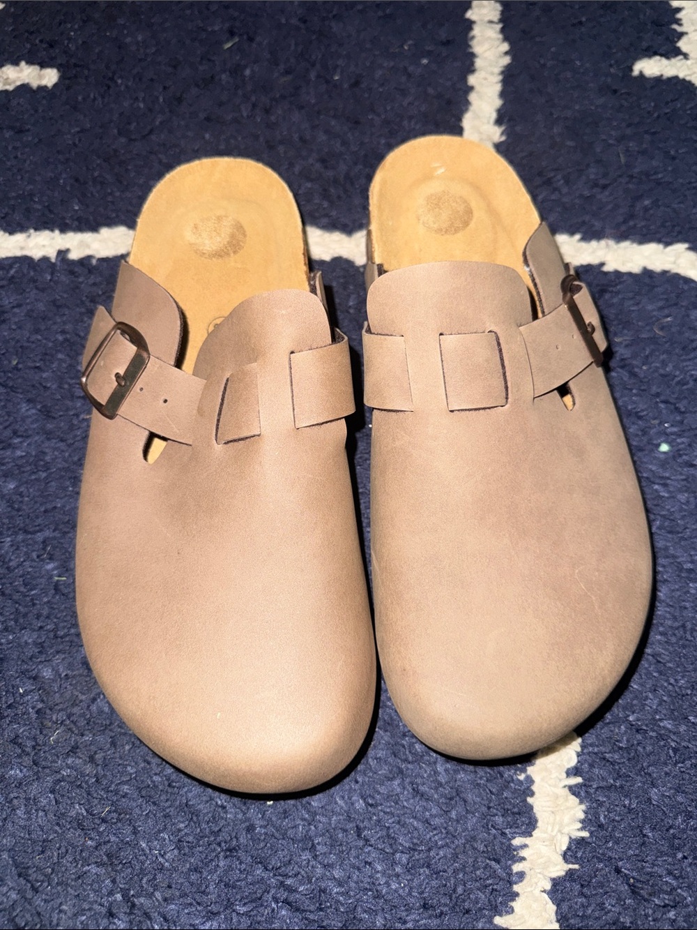 Women's Slip-On Buckle Clog in Taupe